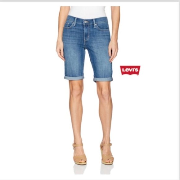 Levi's 515 Bermuda Denim Shorts Women's Sz 4 Blue #27X - Picture 6 of 13